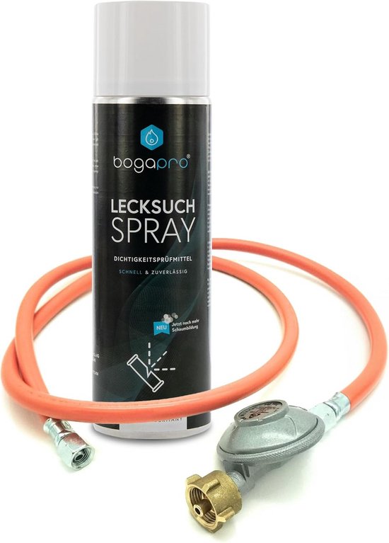 Gasslang en Regelaar Set met Lekzoekspray voor Propaanflessen