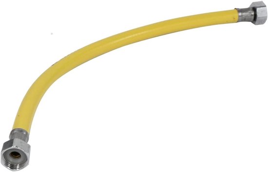 Gasslang - Flexibele Slang - Gas Aansluiten - Gevlochten Rubber - 20mm 40cm - Geel