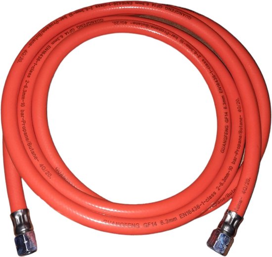 Gasslang gas slang 250cm G1/4 aansluiting gasbrander onkruidbrander bio propaan butaan gasflessen LPG tank Binnendraads G1/4 koppelingen gas fles campinggas - 2,5 meter van Merkloos