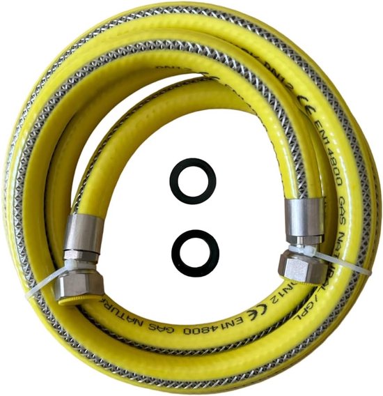 Gasslang Kookplaat - Flexibele Gasleiding - Veilig Gas Aansluiten - Volgens EN 14800 Norm - 2 Meter 1/2 Inch - Staal