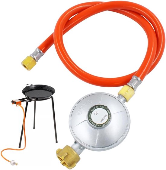 Gasslang met Drukregelaar voor Gasgrill en Barbecue | 50 mbar Set