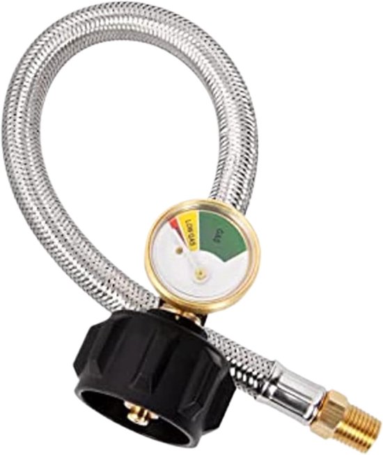 Gasslang met Manometer - Gasleiding Keuken - Veilig Koken Buiten - Nauwkeurige Drukweergave - 38 cm Lengte