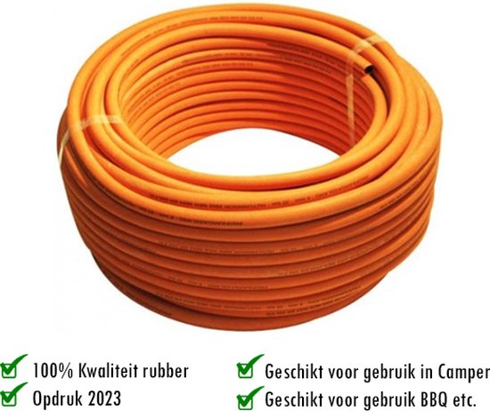 Gasslang Propaanslang rol / 25 meter - 8mm inwendig - Oranje 2025 opdruk van Albicalor