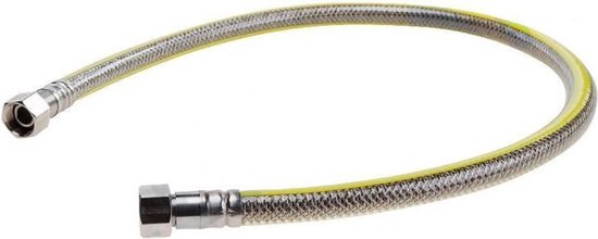 Gasslang RVS - 75cm - RVS flexibele gas slang  - voor alle apparaten - met gastec keurmerk van Wellsani