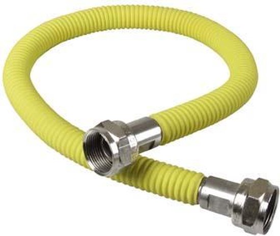 Gasslang RVS - 80cm - RVS buigzame gas slang geel - voor inbouw apparatuur van Favson