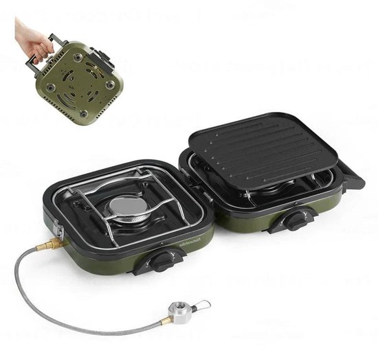 Gasstel – Camping Kooktoestel – Gasfornuis – Gasbrander – Buitenfornuis – Draagbaar Inklapbaar Design – Krachtige 2300W Branders van Merkloos
