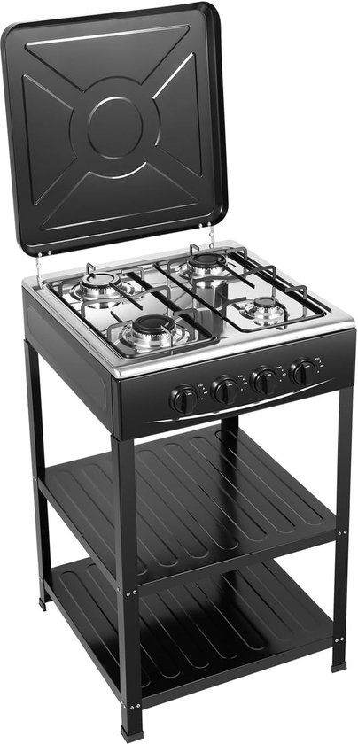 Gasstel – Campingkooktoestel – Gaspit – Gasfornuis – Cooker – 4-Pits – Gietijzeren Behuizing – Windbestendig van Merkloos