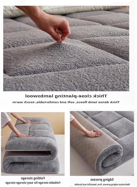 Gastenmatras Futon - Slaapmat Vloermat - Comfortabel Slapen - 10cm Dikke Vulling - 120x200cm - B
