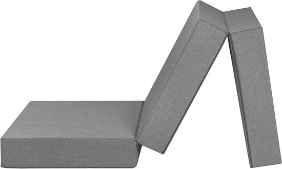 Gastenmatras Opvouwbaar - Logeerbed Comfortschuim - Extra Slaapplek Creëren - Compact Opbergbaar - 196 x 65 cm - Lichtgrijs van Merkloos