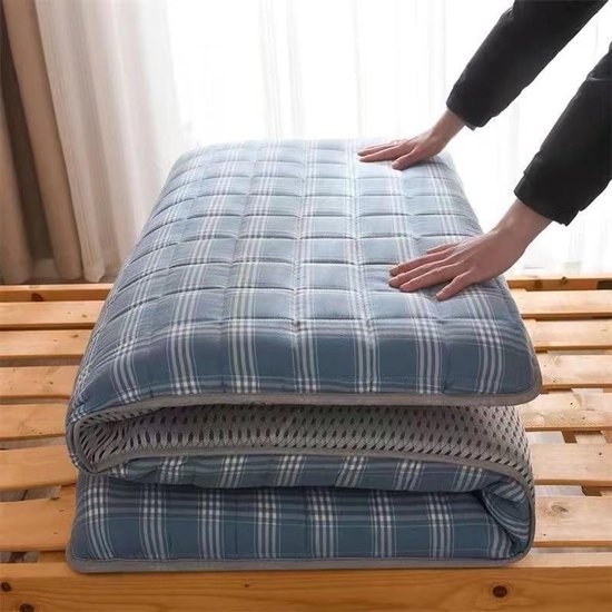 Gastenmatras - Slaapmat Futon - Logeren en Reizen - Opvouwbaar Ergonomisch - 0.9x2.0m - Blauw