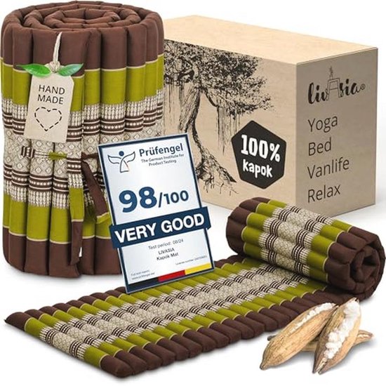 Gastenrolmat 200x50x4,5 cm - Handgemaakt Kapok Matras voor Buiten en Binnen van Merkloos