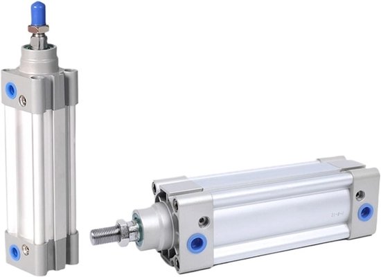 Gasveer Dubbele Werking - Cilinder Veer - Industriële Toepassing - Standaard Serie SAI - 50 63 - Zilverkleurig