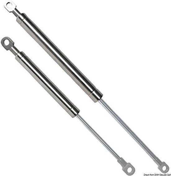 Gasveer RVS 355mm 30kg - Sterke Gasdemper voor Diverse Toepassingen