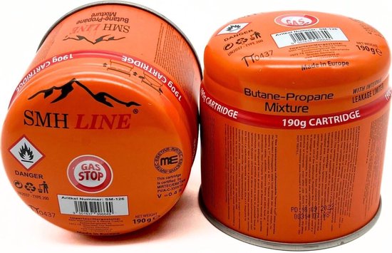 Gasvulling punctietank 20x 190g - Butaan/propaan gas - Met gasbloksysteem - Ideaal voor kamperen - SnelShoppen