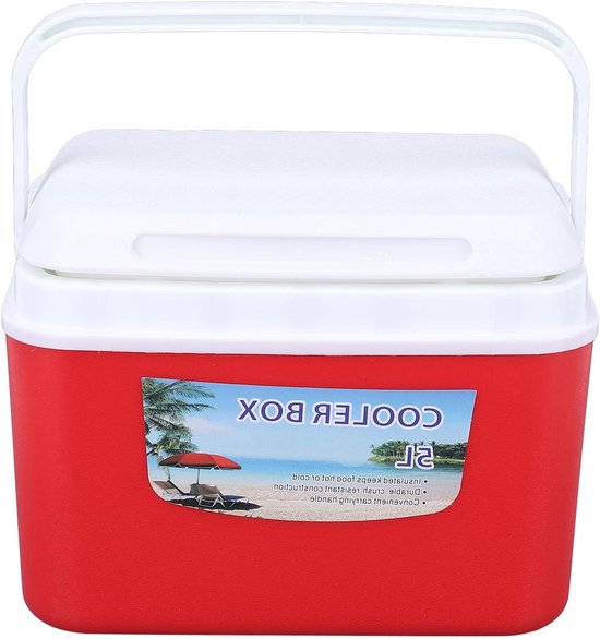 Geïsoleerde Draagbare Koelbox - Draagbare Koelbox 5L - Warm en Koel - Kunststof Koelbox - Gemakkelijk Schoon te Maken - Stevige Handgreep - Picknickkoelbox - Harde Koelbox - Grote Capaciteit - Geurloos - Blauw