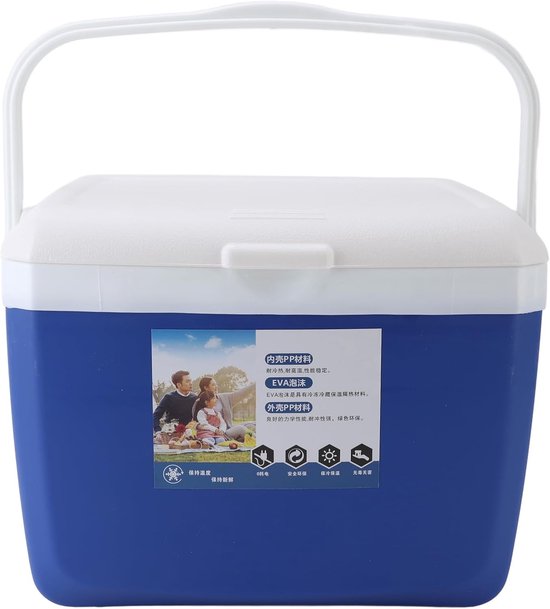 Geïsoleerde Koelbox - Draagbare Cooler - Outdoor Vervoer - Lekvrije Deksel - 13 Liter Inhoud - Blauw van Merkloos