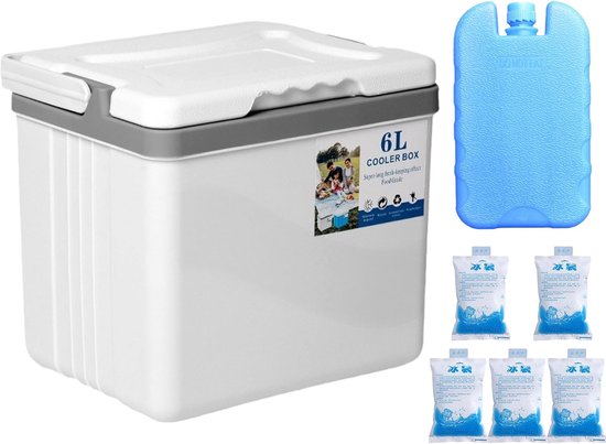 Geïsoleerde Koelbox - Draagbare Opslag - Outdoor Avonturen - Waterdichte Constructie - 6 Liter Inhoud - Wit van Merkloos