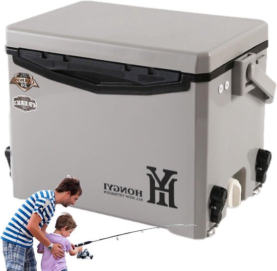 Geïsoleerde koelbox - Strand picknickbox - Dranken koel houden - Geavanceerde thermische isolatie - 20 l - Grijs