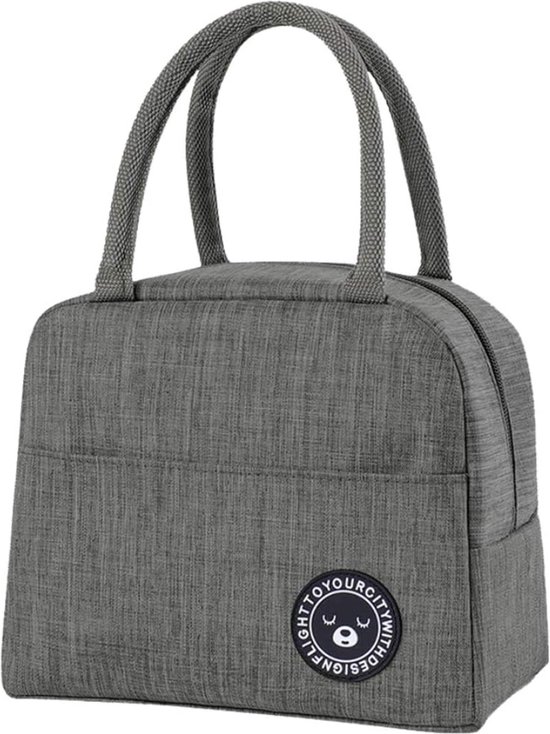 Geïsoleerde Koeltas - 6 liter - Lunchtas voor koude en warme gerechten en dranken - grijs - Oxford stof van Merkloos