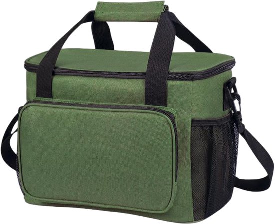 Geïsoleerde koeltas - Crossbody lunchtas - Familie picknicktas - Herbruikbare waterdichte lunchtas voor mannen en vrouwen - Scrubber met dubbele compartimenten - Draagbaar reiswerk - 15L -31*19*23cm-Groen van Rolser