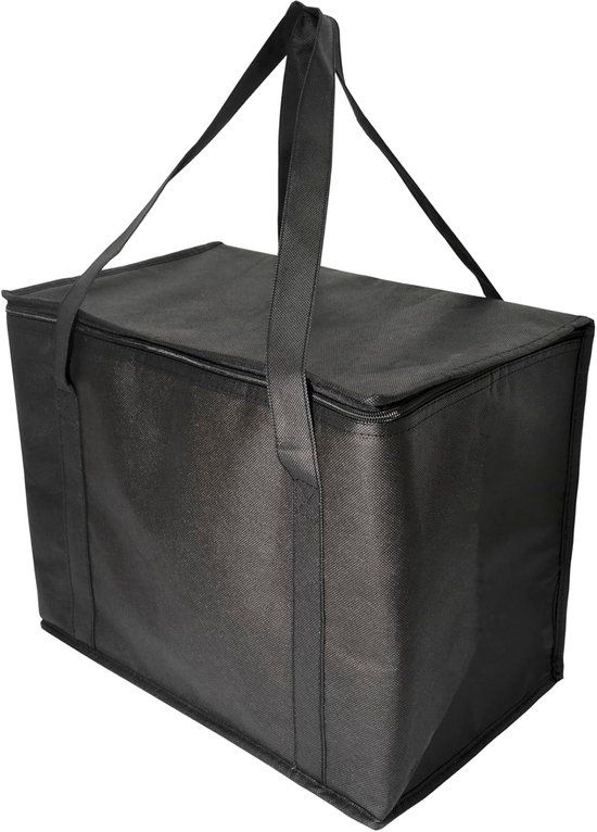 Geïsoleerde Koeltas - Koeltas - Opvouwbare koeltas - Met bodempaneel - Stevig Polyester Materiaal - Lunchtas - Picknicktas - Koeltas Lunch - Koeltassen - Geïsoleerde tas voor kamperen, picknicken, winkelen, auto, barbecue - 41*33*26cm - Zwart van Bo-Camp