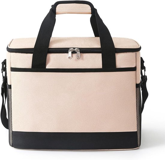 Geïsoleerde Koeltas - Koeltassen - Lunchtas - 40x25x29 cm - 30 Liter - Roze - 3 Laags - Geïsoleerde Koeltassen - Picknicktas - Handvat Riem - Lekvrij en Waterdicht - voor Kantoor, Camping, Picknick, Reizen - Thermotas voor Levensmiddelentransport van Merkloos