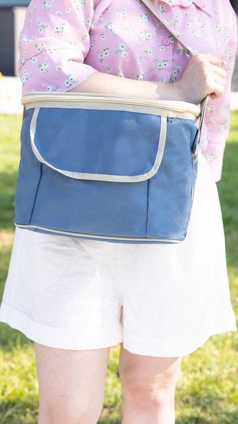 Geïsoleerde Koeltas| Lunchtas| Thermotas| 12 Liter| Picknicktas| Koeltas voor op reis met draagband| Donker Blauw van Merkloos