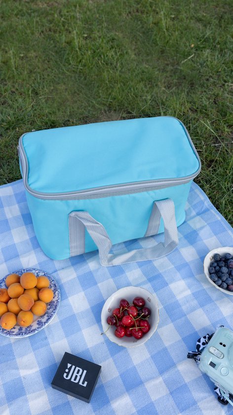 Geïsoleerde Koeltas| Lunchtas| Thermotas| 20 Liter| Picknicktas| Koeltas voor op reis met draagband| Turkoois van Merkloos