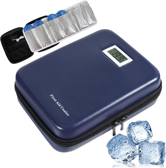 Geïsoleerde Koeltas - Vriestas Thermobox - Temperatuurregeling Buiten - Digitale Temperatuurweergave - 9-12 Uur Koel - Blauw
