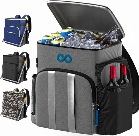 Geïsoleerde lekvrije koeler voor rugzak, houdt 54 blikjes tot 24 uur koud - picknicktas voor eten en drinken - ideaal voor strand, wandelingen en auto van Everlasting Comfort