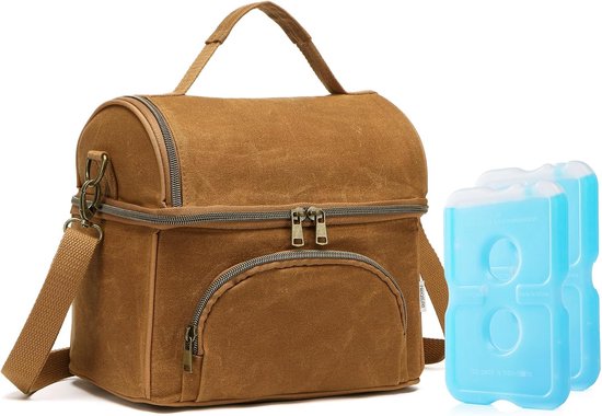 Geïsoleerde lunchbox - Koeltas maaltijden - Maaltijden koel houden - Dubbel vak ontwerp - Maat XL - Zwart