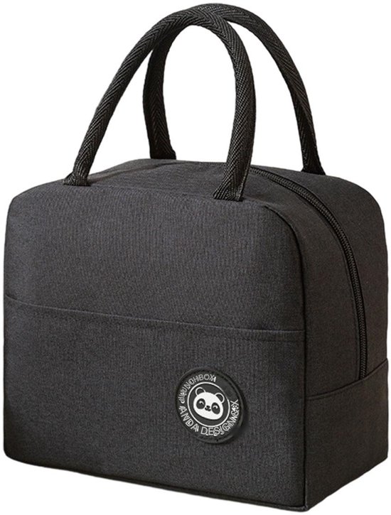 Geïsoleerde lunchtas - 5 liter - Kleine lekvrije lunchbox - Waterdichte koeltas van aluminiumfolie - Geschikt voor vrouwen, mannen, kinderen, studenten en kantoorpersoneel - Zwart van Merkloos