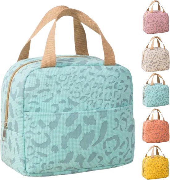 Geïsoleerde lunchtas - Handtas - Kleine geïsoleerde tas - 20*23 cm - Waterdicht en lekvrij - Afneembare schouderriem - Lichtgewicht en draagbaar - Stevig en duurzaam - Geschikt voor werk, school, picknicks en reizen - Blauw