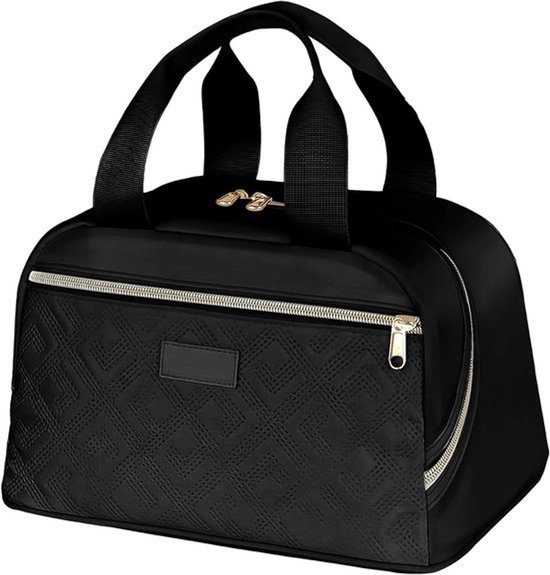 Geïsoleerde lunchtas - Herbruikbare -Lekvrije -Zwart -Grote koelbox -Vrouwen en mannen -Werk, picknick, reizen -Geschikt voor alle gelegenheden -Compact formaat -Modieus design