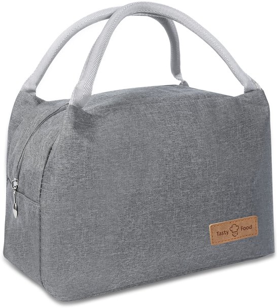 Geïsoleerde lunchtas - Lunchtas - draagtas - bento tas - Oxfordstof - grijs van Merkloos