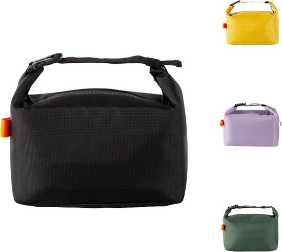 Geïsoleerde lunchtas met dikke aluminiumfolie-voering – Lekvrije thermische bentotas voor werk, school en picknicks – Ruime koel-/warmhoudtas – Inclusief verstelbare schouderriem – Geschikt voor alle leeftijden – Zwart