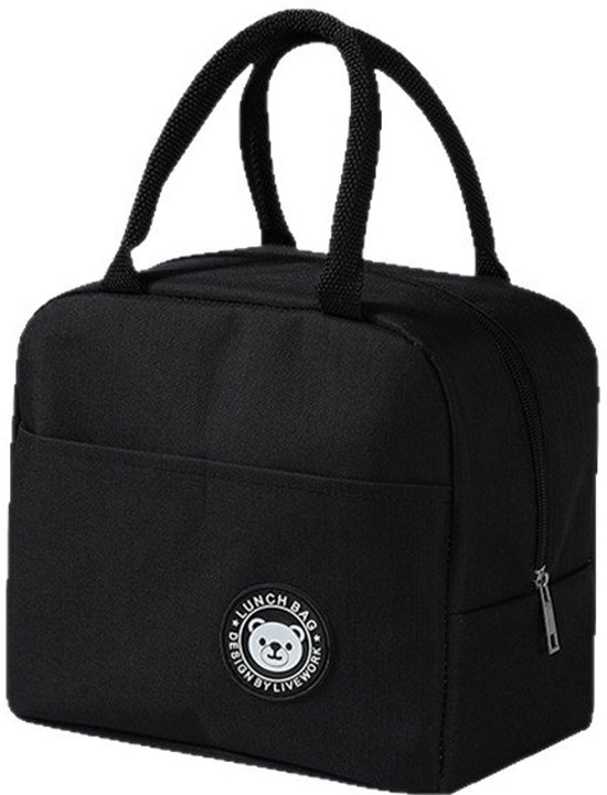 Geïsoleerde lunchtas met handriem - Lunchtas - lunchtas dames - lunch tas - Draagbare geïsoleerde tas - Zwart van Tamelize
