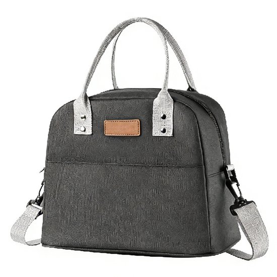 Geïsoleerde Lunchtas - Met Vork Lepel En Verstelbare Riem - Waterdichte En Herbruikbare Voedselorganizer - Snackbox En Meal Prep Bakje - Voor Buiten Picknick School En Werk - Geschikt Voor Volwassenen - Zwart van Merkloos