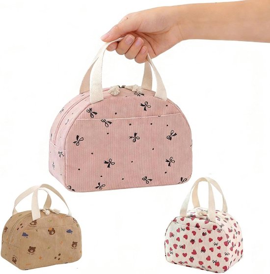 Geïsoleerde lunchtas van 6,5 liter met strikpatroon voor school en camping van Merkloos