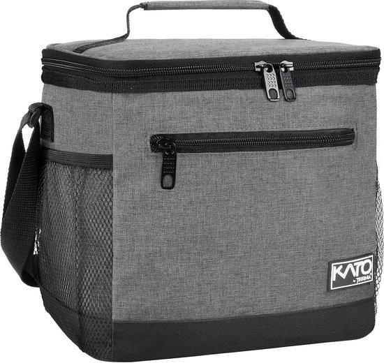 Geïsoleerde lunchtas voor heren, lunchtas van 7,8 l, koeltas, picknicktas met verstelbare schouderband, thermische tas, lekvrij, opvouwbaar voor werk, fitness, onderweg naar school van Merkloos