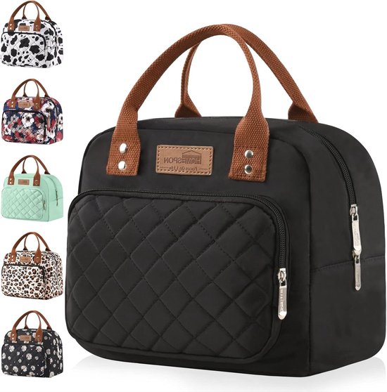 Geïsoleerde lunchtas voor volwassenen - werk, school - zwarte draagtas met containers Portable Lunch Bag van BALORAY