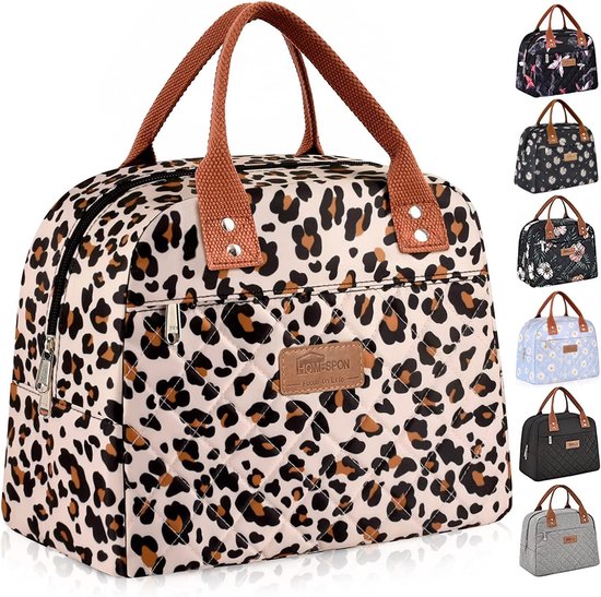 Geïsoleerde Lunchtas voor Vrouwen Mannen Werk Volwassen Cooler Bag Lunch Box Container Vrouwen Lunch Bag (Black) van Tiblue
