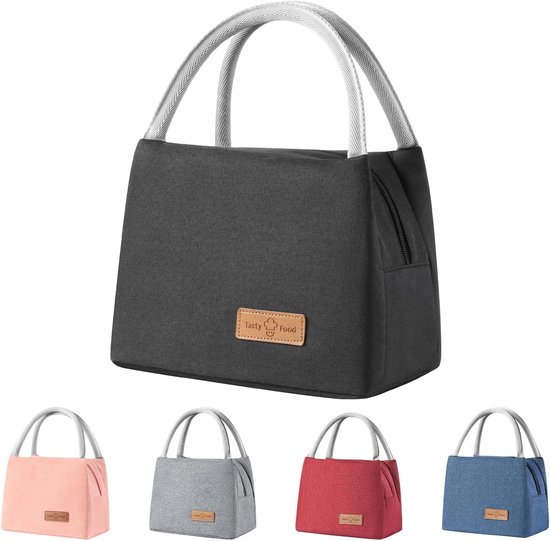 Geïsoleerde Lunchtas - Waterdichte Koeltas voor Mannen en Vrouwen - Voor Werk, School en Picknick - Draagbare Vespertas in Zwart van Merkloos