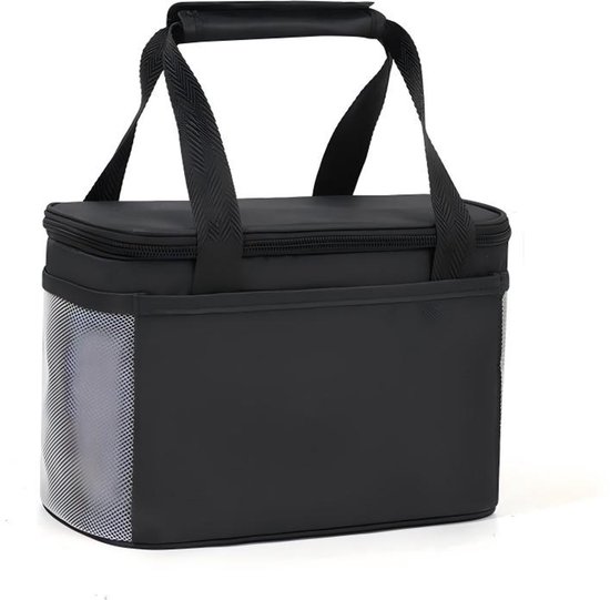 Geïsoleerde lunchtas, zacht en koel, opvouwbaar, lekvrij, geschikt voor picknicks, barbecues, kamperen en reizen,Zwart Klein