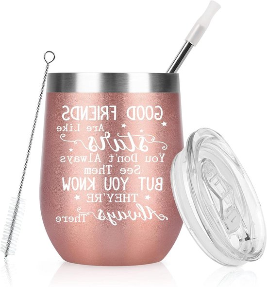 Geïsoleerde Mok - Reisbeker Thermobeker - Drinken Onderweg - Dubbele Wand Isolatie - 350 ml - Good Friends
