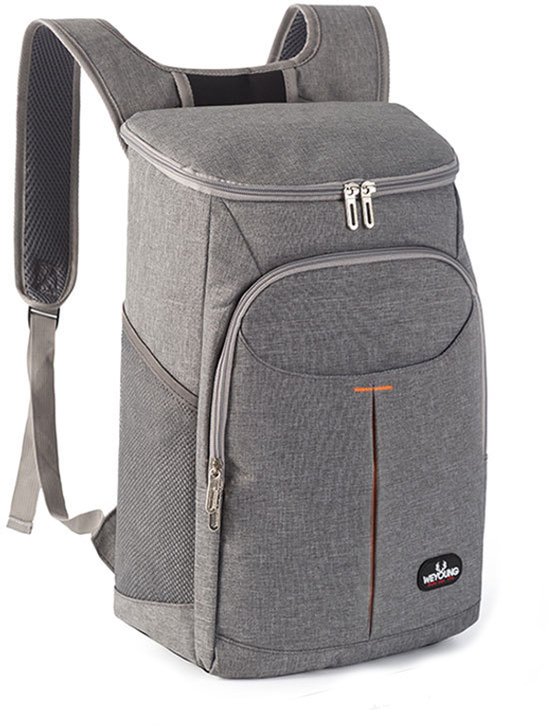 Geïsoleerde picknickrugzak - Grote, waterdichte en verkoelende rugzak - 23L - Lekvrije picknicktas, geschikt voor kamperen, picknicken, barbecueën, reizen en buitenactiviteiten - Grijs van Wilxaw