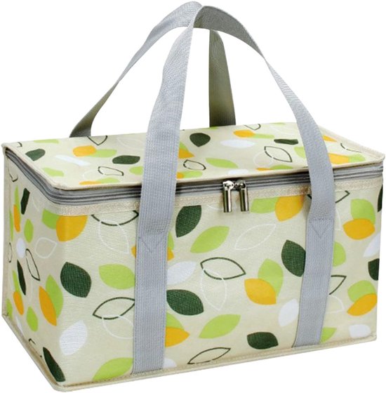 Geïsoleerde Picknicktas – Opvouwbare Koeltas Met Ritssluiting – Herbruikbaar – Voor Warm En Koud – Draagbaar Voor Buitengebruik – Afmeting 35x20x20 Cm