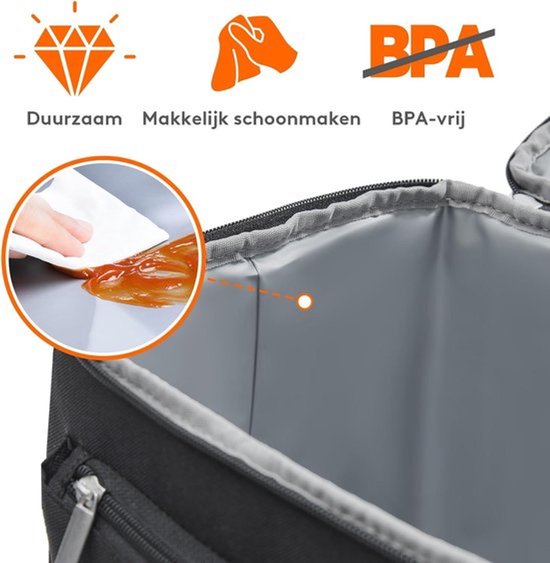 Geïsoleerde Rugzak voor Eten en Drinken 21L - Thermische Koeltas voor Picknick en Reizen - Lekvrij - Zwart