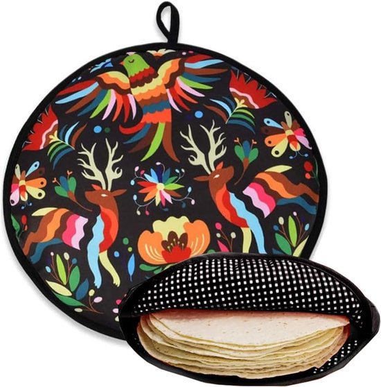 Geïsoleerde tas van 30 cm - Magnetronbestendig - Geïsoleerde pizzatas - Geschikt voor tortilla's, burrito's en Mexicaanse gerechten van Merkloos