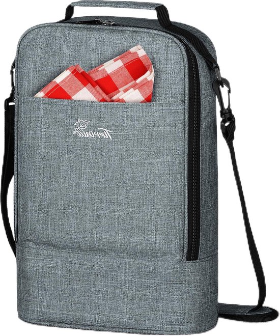 Geïsoleerde wijnkoeltas voor 2 flessen - Wijnkoeler draagtas voor wijnproeverijen en reizen - Park en strand cadeau voor wijnliefhebbers bottle bag van Romanticist.